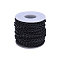 Aluminum Twisted Chains Curb Chains, with Spool, Unwelded, Oval, Electrophoresis Black & Stainless Steel Color, 9x5x1.5mm