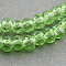 Transparent Glass Beads Strands, Faceted, Rondelle, Lawn Green, 3x2mm, Hole: 0.5mm, about 135~140pcs/strand, 32~34cm