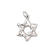 Brass Pendants, Star of David, Long-Lasting Plated, Lead Free & Cadmium Free, Rack Plating, with Jump Ring, Platinum, 18x13.5x2.5mm, Hole: 3.5mm