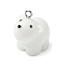 Animal Series Resin Pendants, with Platinum Plated Iron Loops, Bear, 22.5x14x22.5mm, Hole: 2mm