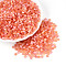 Imitation Cat Eye Glass Seed Beads, Rondelle, Two Tone, Coral, 4~4.5x2.5~3mm, Hole: 1.2~1.5mm, about 7900pcs/pound