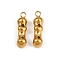 304 Stainless Steel Pendants, Ion Plating(IP), Bar Charm, Real 18K Gold Plated, 17.5x5x4.5mm, Hole: 1.6mm