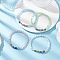 4Pcs 4 Colors Cat Eye & Handmade Evil Eye Lampwork Round Beaded Stretch Bracelets for Women, Mixed Color, Inner Diameter: 2-1/8 inch(5.5cm), 1pc/color