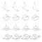 16Pcs 4 Style 201 Stainless Steel Pendants, Laser Cut, Mixed Shape, Stainless Steel Color, 25.5~40x30.5~40x1mm, Hole: 1.4~1.8mm, 4pcs/style