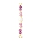 Faceted Round Natural Ruby & Pink Tourmaline & Potato Natural Cultured Freshwater Pearl Beaded Connector Charms, with Copper Wire Loops, Light Gold, 41~43.5x5~5.5x3.8mm, Hole: 1.8mm