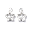 925 Sterling Silver Charms, with Jump Rings and 925 Stamp, Silver Color, Star, 13.5x11.5x3mm, Hole: 4mm