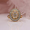 Oval Brass Micro Pave Clear Cubic Zirconia Finger Rings for Women, Golden, US Size 7(17.3mm)