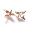 Alloy Beads, Paper Crane, Light Gold, 16x21x8mm, Hole: 1.4mm