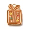 Christmas Theme Alloy Enamel Pendants, Light Gold, Box, 22x16x1.5mm, Hole: 1.6mm