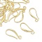 Brass Earring Hooks, with Loop, Flat Ear Wire, Real 18K Gold Plated, 20x9x2mm, Hole: 2mm