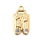 Brass Pendants, with Cubic Zirconia, Suitcase, Real 18K Gold Plated, 16.5x9x4.5mm, Hole: 1.2mm