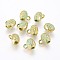 Alloy Tube Bails, Loop Bails, Oval, Golden & Green Patina, 10x8.5x7mm, Hole: 2mm, Inner Diameter: 2.5mm