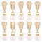 10Pcs Round Acrylic Pearl & Alloy Zipper Pulls, Zipper Replacemnt Accessories, for Suitcase, Bag, Costume, Golden, 37mm
