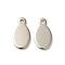 Brass Stamping Blank Tag Pendants, Soldered, Oval, Platinum, 13x7x1mm, Hole: 1.3mm