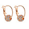 Alloy Rhinestone Round Beaded Hoop Earrings, Golden, 35mm