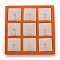 Resin Artificial Marble Finger Rings Display Tray, with 9 Grids PU Leather Holder, Jewelry Storage Box, Rectangle, Antique White, 15.5x15.5x1.5cm, Square: 42x42mm
