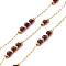 Handmade 304 Stainless Steel & Glass Beaded Chains, Soldered, with 316 Stainless Steel Cable Chain & Spool, Ion Plating(IP), Purple, Links: 13x3mm and 5x3mm