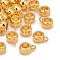 Tibetan Style Hangers, Bail Beads, Cadmium Free & Nickel Free & Lead Free, Barrel, Golden, about 11.5mm long, 8mm wide, 5.5mm thick, 4.8mm inner diameter, hole: 2mm