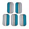 Transparent Resin & Wood Pendants, Rectangle, Two Tone, Steel Blue, 43.8x23.5~23.9x3.2~3.7mm, Hole: 2mm