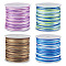 4 Rolls 4 Colors Segment Dyed Nylon Chinese Knotting Cord, for DIY Jewelry Making, Mixed Color, 1mm, about 50 yards/roll, 1 roll/color