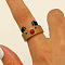 Christmas Resin Finger Rings, Bear, Inner Diameter: 17mm
