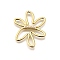 Hollow Alloy Pendants, Flower Charms, with Plastic, Golden, 27x22.5x2mm