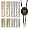 16Pcs 4 Styles Zinc Alloy Cord Ends, End Caps, Platinum & Golden, 25.5~50x6~7mm, Hole: 5~5.5mm, 4pcs/style