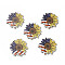 American Flag Theme Single Face Printed Aspen Wood Big Pendants, Sunflower Charm, Light Khaki, 54.5x54x2.5mm, Hole: 2mm