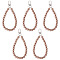 Acrylic Pendant Decorations, with Alloy Swivel Clasps, Coconut Brown, 145mm, 5pcs/set