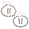 2 Sets 2 Colors Alloy Rhinestone Necklaces & Stud Earrings Sets, Flat Round, Mixed Color, 43.5x7mm