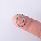 V-Shaped 316L Surgical Stainless Steel No Piercing Circular/Horseshoe Barbell Nose Rings, Rainbow Color, 16mm, Inner Diameter: 5~8mm, Pin: 0.8mm