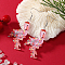 Cute Christmas Ostrich Acrylic Dangle Earrings, Platinum, Pink
