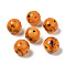 Handmade Lampwork Beads, Round, Orange, 15.5~16mm, Hole: 1.6~2.3mm