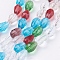 1 Strand Faceted Teardrop Glass Beads Strands, Colorful, 12x8mm, Hole: 1mm, about 56~58pcs/strand, 25~27 inch