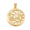 Brass Pendants, Sun, Golden, 24.5x22x2mm, Hole: 4x3.2mm