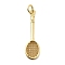 Brass Pendants, Rackets, Lead Free & Cadmium Free, Long-Lasting Plated, with Jump Ring, Golden, 28.5x8.5x2.5mm, Hole: 3.5mm