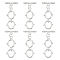 6Pcs Pack Plating Brass Toggle Clasps, Long-Lasting Plated, Double Ring & Bar, Silver, Ring: 29.5x12x1.7~4.5mm, Hole: 2mm, Bar: 17x5.5x2.3mm, Hole: 2mm