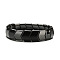 Non-magnetic Synthetic Hematite Beaded Stretch Bracelets for Men, Arrow, Bead: 15x13mm, 7-1/2 inch(19cm)