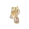 Brass Micro Pave Cubic Zirconia Pendants, Golden, Rectangle, 21mm, Hole: 3x6mm/3x8mm