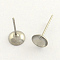 Tarnish Resistant 304 Stainless Steel Post Stud Earring Findings, Stainless Steel Color, 5mm, pin: 0.8mm