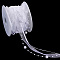 15M Polyester Lace Ribbon, Lace Trimming with ABS Beads, for Home Decoration, Upholstery, Curtain Tieback, White, 1/8 & 3/8 inch(4mm & 10mm), about 16.40 Yards(15m)/Roll