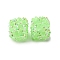 Resin Rhinestone Beads, with ABS Plastic Pearl, Cube Shape, Pale Green, 17.5x17.5x17.5mm, Hole: 1.6mm