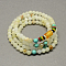 4-Loop Wrap Buddha Meditation Yellow Jade Beaded Bracelets, Buddhist Necklaces, Light Goldenrod Yellow, 700x6mm, 108pcs/strand, about 27.5 inch