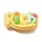 Opaque Resin Cabochons, Word, Yellow, Rich, 20.5x36x7.5mm