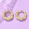 Brass Hoop Earrings, Rack Plating, Long-Lasting Plated, Lead Free & Cadmium Free, Twist Ring, Real 18K Gold Plated, 11x12x3mm