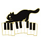 Эмалированная булавка черного кота MUSI-PW0001-52B-1