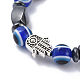 Mauvais oeil perles de résine bracelets extensibles BJEW-JB04460-2