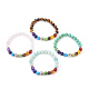 Bracelets extensibles en pierre naturelle et synthétique BJEW-JB03905-1