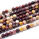 Chapelets de perles en mokaite naturel rondes G-F216-8mm-19-1