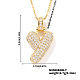 Элегантные латунные микропаве прозрачные кубические цирконии 3d начальные ожерелья DV4415-22-1